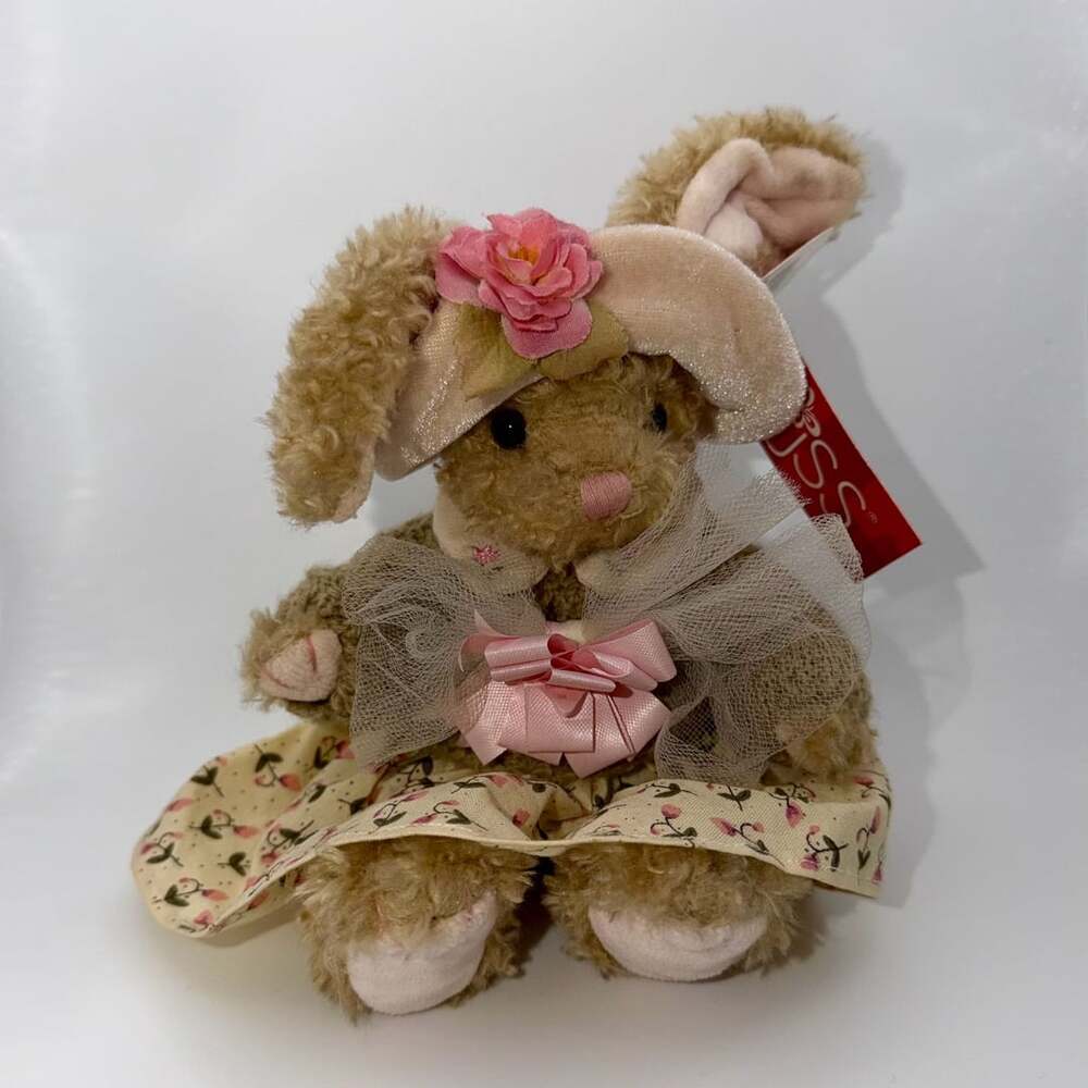 VTG Russ Berrie Anna Bunny Easter Cottagecore Plush